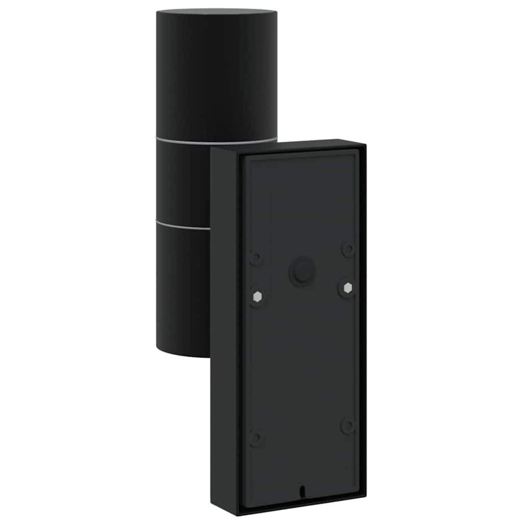 Buiten Wandlamp 2 pcs Zwart 7 x 10 x 22 cm RVS en Glas is nu te koop bij PeponiXL, paradijselijk wonen!