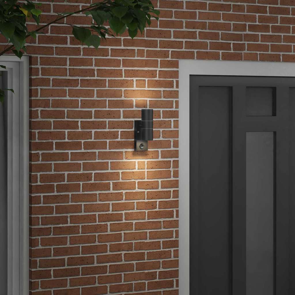 Buiten Wandlamp Zwart 7 x 10 x 22 cm RVS en Glas is nu te koop bij PeponiXL, paradijselijk wonen!