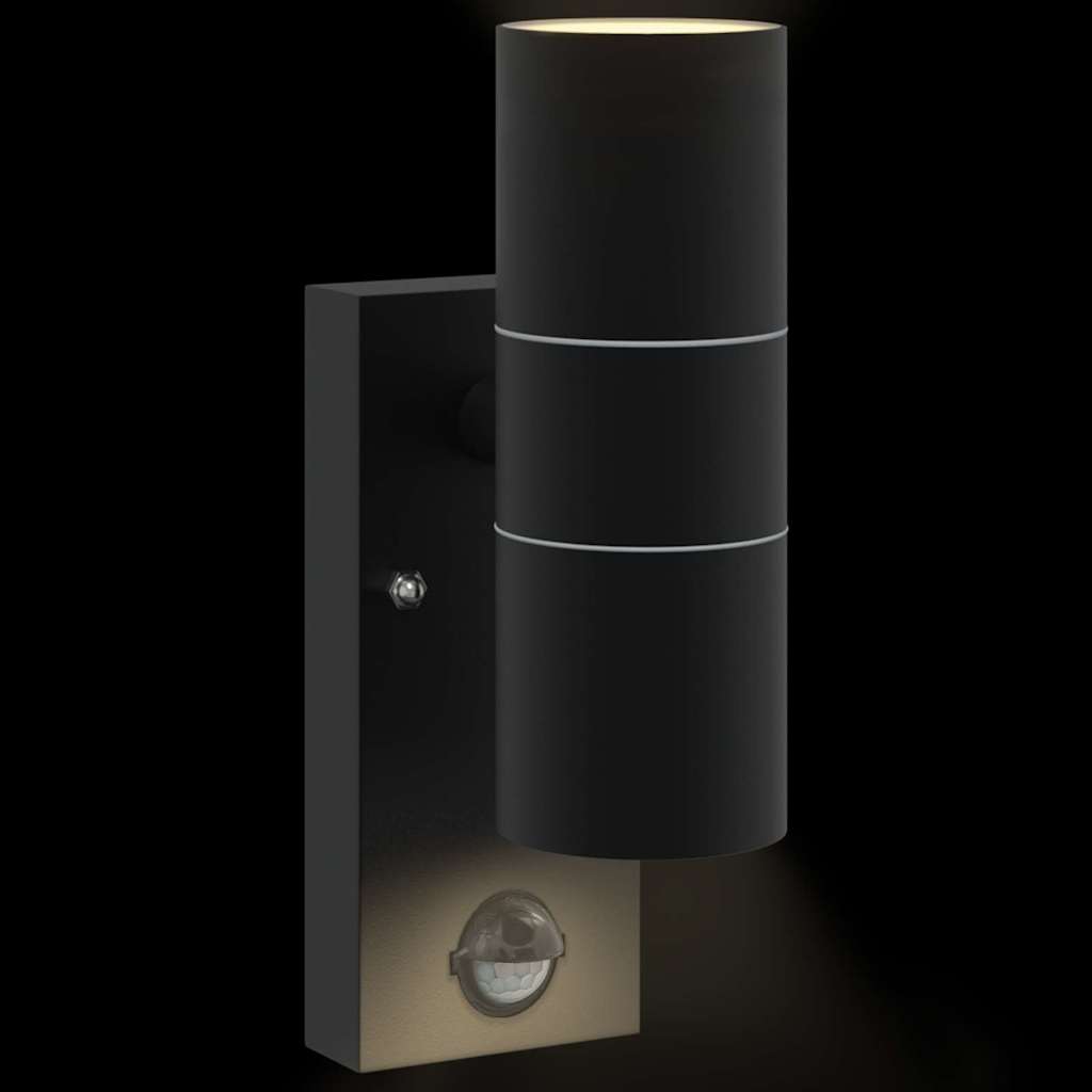 Buiten Wandlamp Zwart 7 x 10 x 22 cm RVS en Glas is nu te koop bij PeponiXL, paradijselijk wonen!