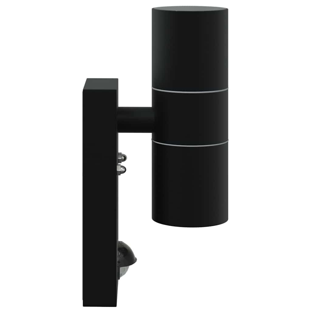 Buiten Wandlamp 2 pcs Zwart 7 x 10 x 22 cm RVS en Glas is nu te koop bij PeponiXL, paradijselijk wonen!
