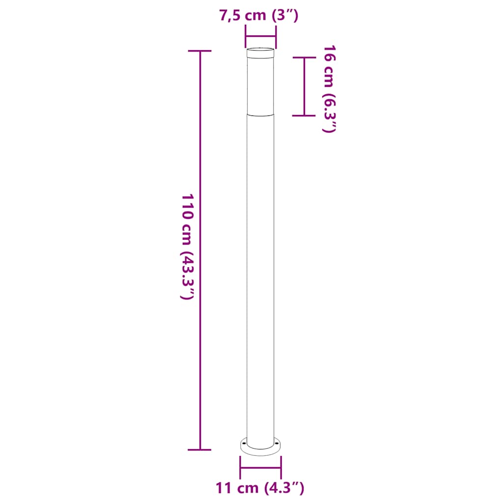 Bolderverlichting 3 stuks 110 cm RVS IP44 is nu te koop bij PeponiXL, paradijselijk wonen!