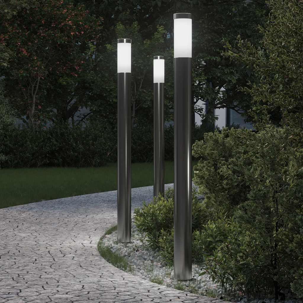 Bolderverlichting 3 stuks 110 cm RVS IP44 is nu te koop bij PeponiXL, paradijselijk wonen!