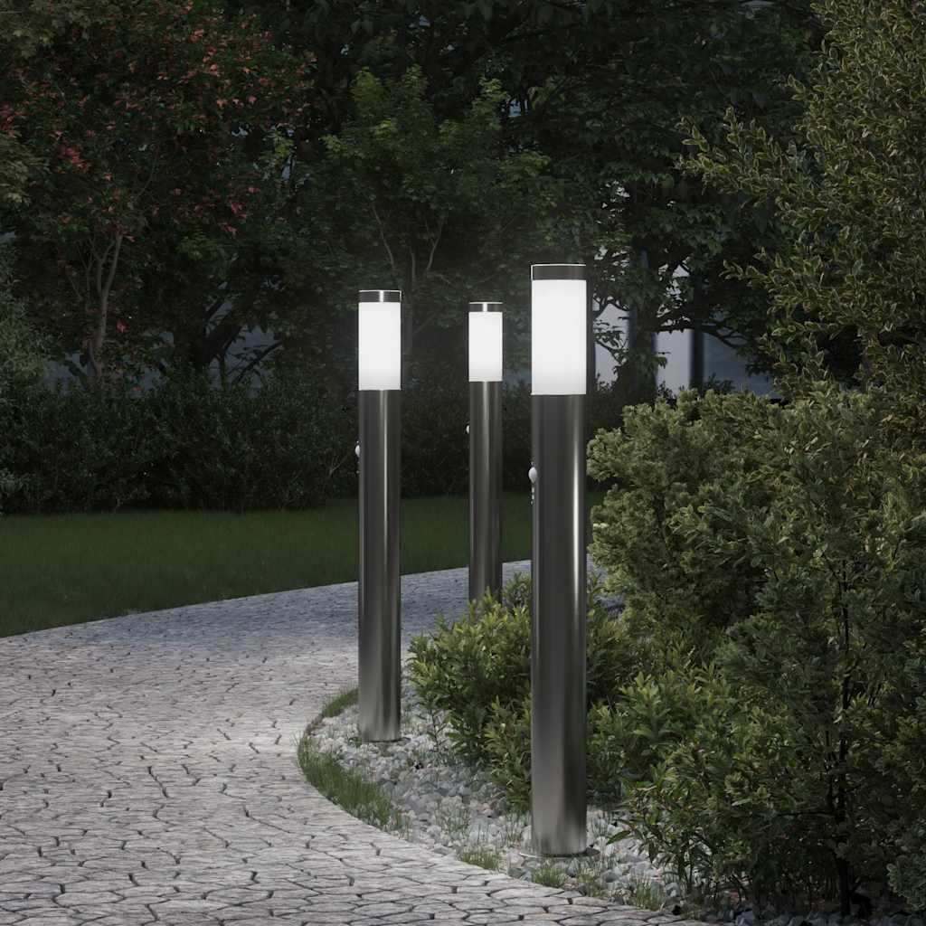 Bolderverlichting met sensor 3 stuks 80 cm RVS IP44 is nu te koop bij PeponiXL, paradijselijk wonen!