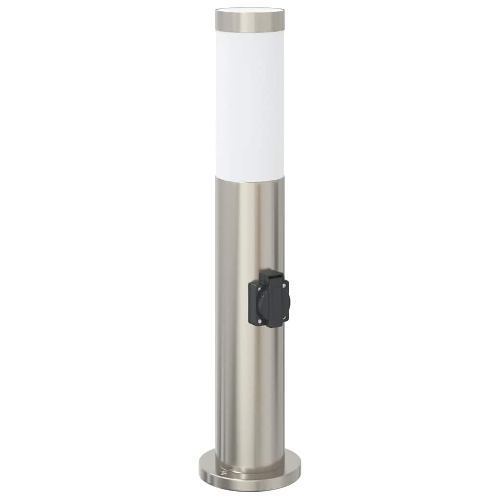 Bolderverlichting met stopcontact 3 stuks 50 cm roestvrij staal IP44 is nu te koop bij PeponiXL, paradijselijk wonen!