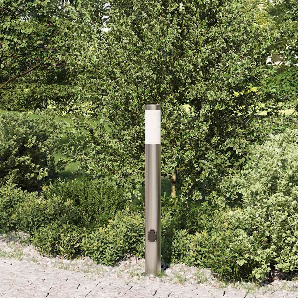 Bolderarmatuur met stopcontact 80 cm RVS IP44 is nu te koop bij PeponiXL, paradijselijk wonen!