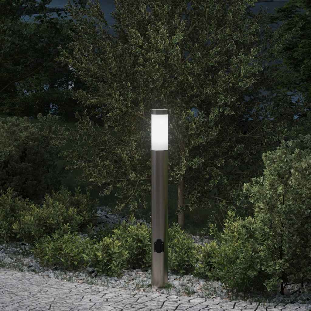 Bolderarmatuur met stopcontact 80 cm RVS IP44 is nu te koop bij PeponiXL, paradijselijk wonen!