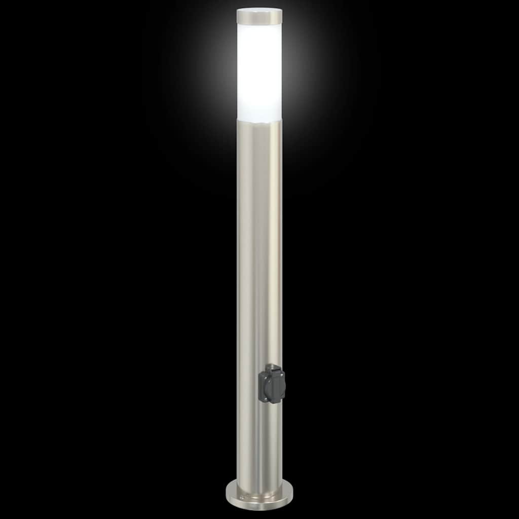 Bolderverlichting met stopcontact 3 stuks 80 cm roestvrij staal IP44 is nu te koop bij PeponiXL, paradijselijk wonen!