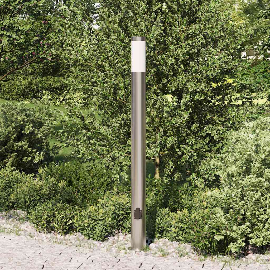 Bolderarmatuur met stopcontact 110 cm RVS IP44 is nu te koop bij PeponiXL, paradijselijk wonen!