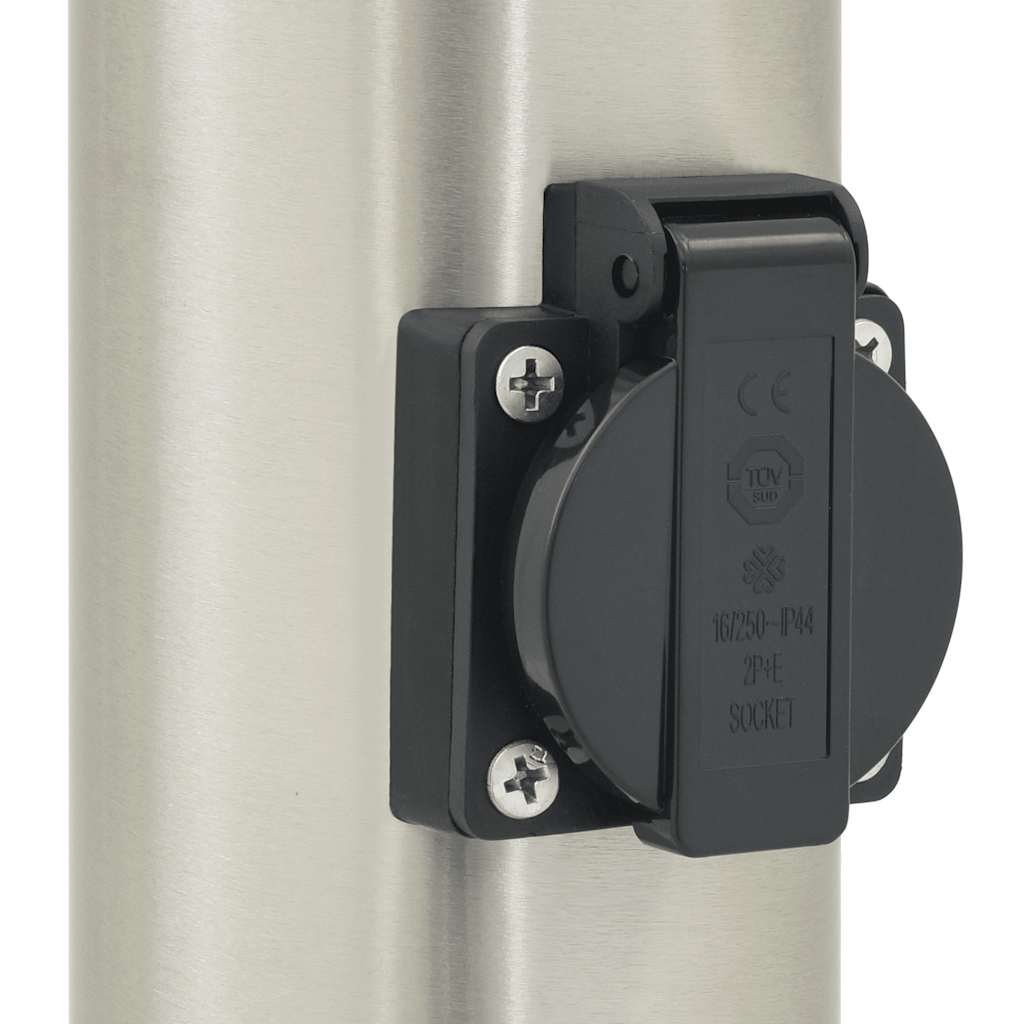Bolderarmatuur met stopcontact 110 cm RVS IP44 is nu te koop bij PeponiXL, paradijselijk wonen!