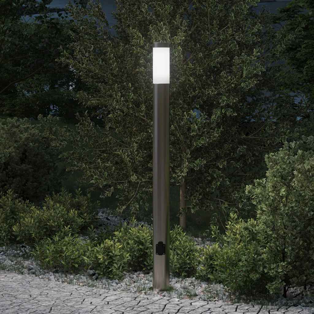 Bolderarmatuur met stopcontact 110 cm RVS IP44 is nu te koop bij PeponiXL, paradijselijk wonen!