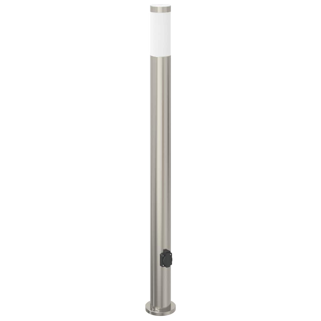 Bolderverlichting met stopcontact 3 stuks 110 cm roestvrij staal IP44 is nu te koop bij PeponiXL, paradijselijk wonen!