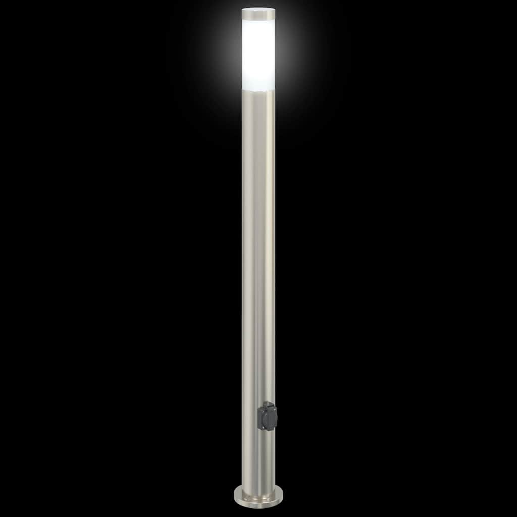 Bolderverlichting met stopcontact 3 stuks 110 cm roestvrij staal IP44 is nu te koop bij PeponiXL, paradijselijk wonen!