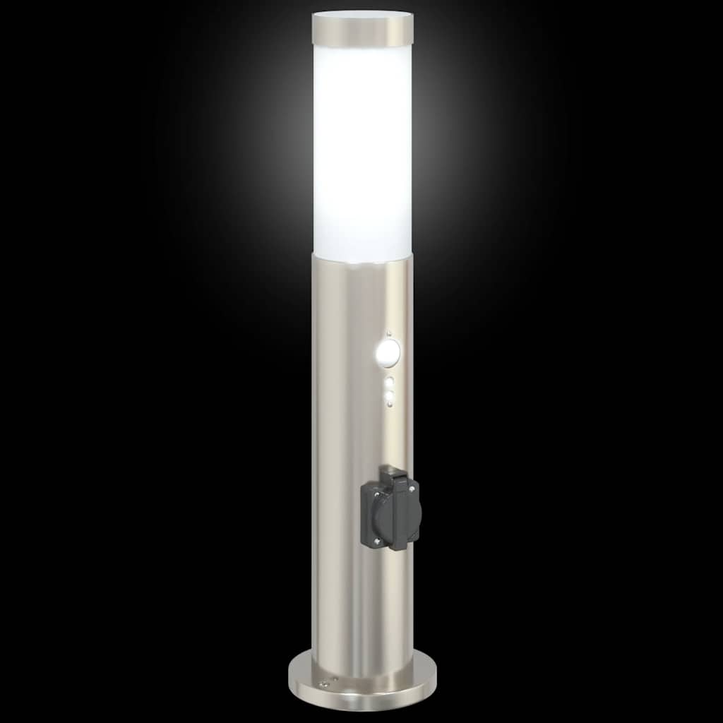 Bolderverlichting met sensor en stopcontact 3 stuks 50 cm roestvrij staal IP44 is nu te koop bij PeponiXL, paradijselijk wonen!
