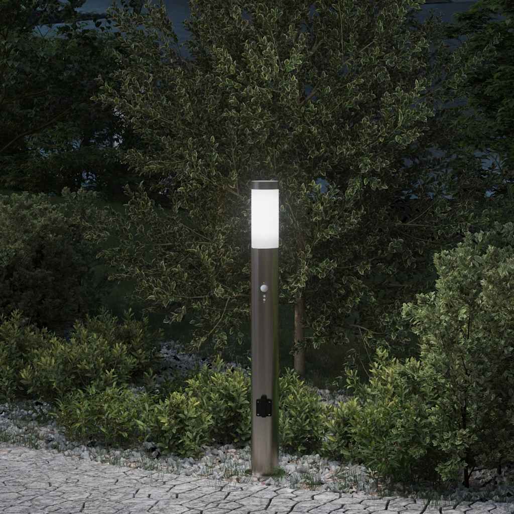 Bolderarmatuur met sensor en stopcontact 80 cm roestvrij staal IP44 is nu te koop bij PeponiXL, paradijselijk wonen!
