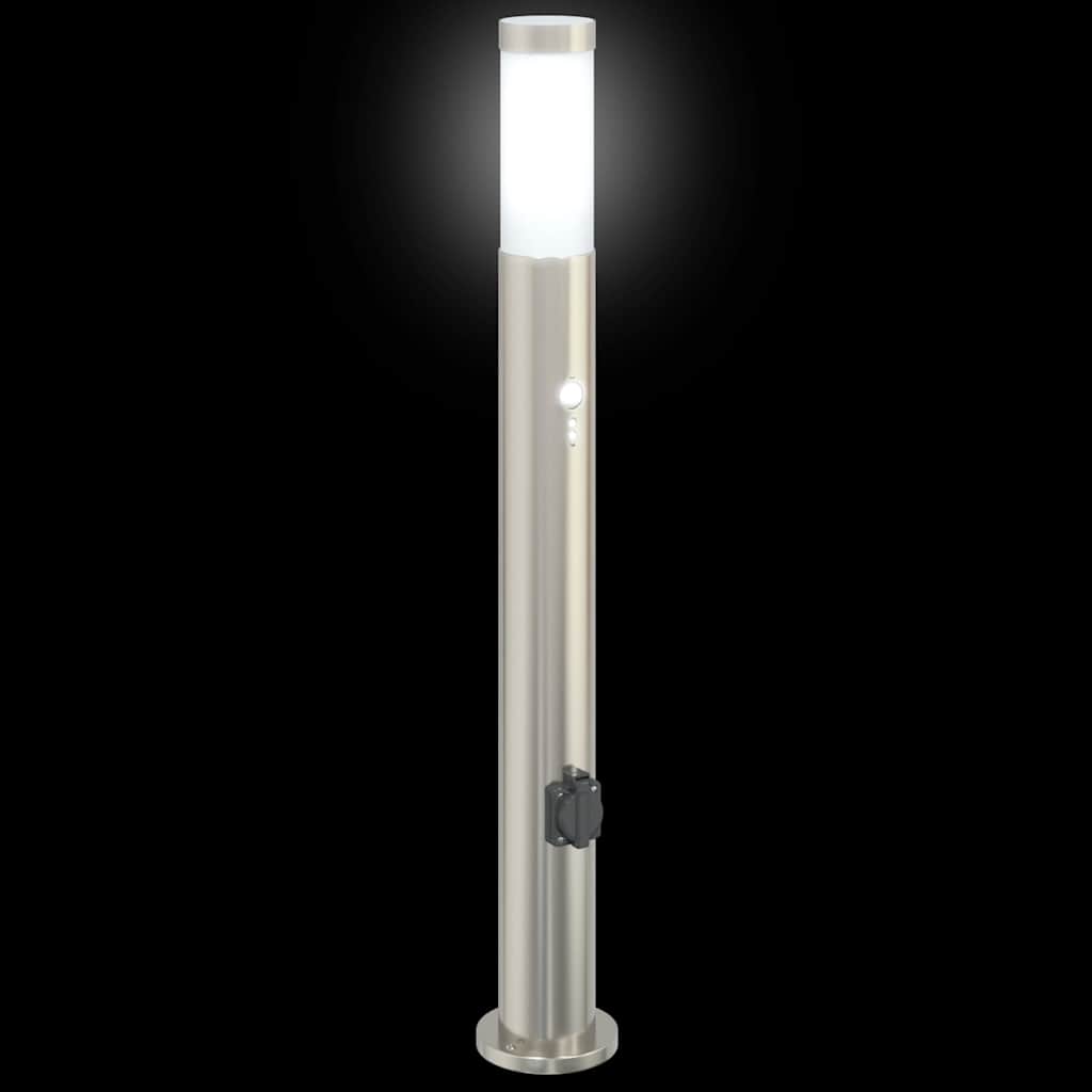 Bolderverlichting met sensor en stopcontact 3 stuks 80 cm roestvrij staal IP44 is nu te koop bij PeponiXL, paradijselijk wonen!