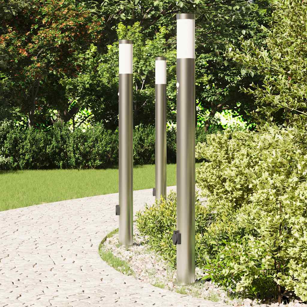Bolderverlichting met sensor en stopcontact 3 stuks 110 cm roestvrij staal IP44 is nu te koop bij PeponiXL, paradijselijk wonen!