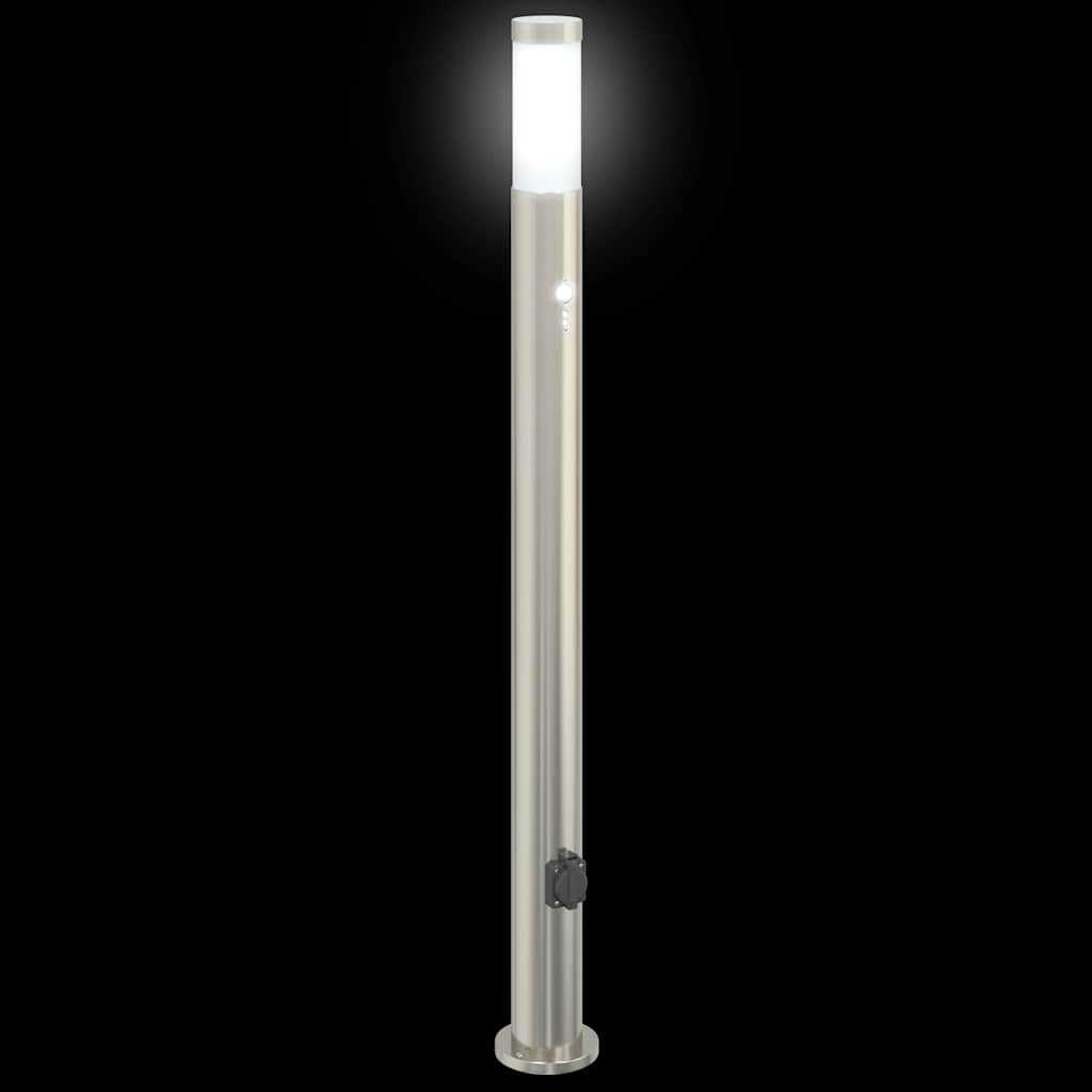 Bolderverlichting met sensor en stopcontact 3 stuks 110 cm roestvrij staal IP44 is nu te koop bij PeponiXL, paradijselijk wonen!