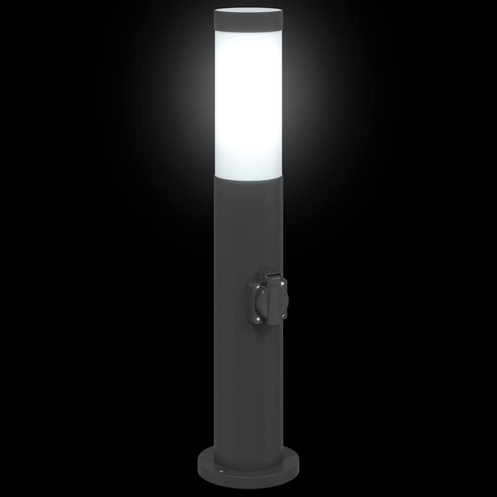 Bolderverlichting met stopcontact 3 stuks 50 cm roestvrij staal IP44 is nu te koop bij PeponiXL, paradijselijk wonen!