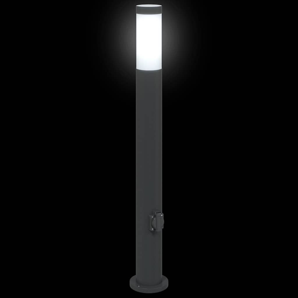 Bolderverlichting met stopcontact 3 stuks 80 cm roestvrij staal IP44 is nu te koop bij PeponiXL, paradijselijk wonen!