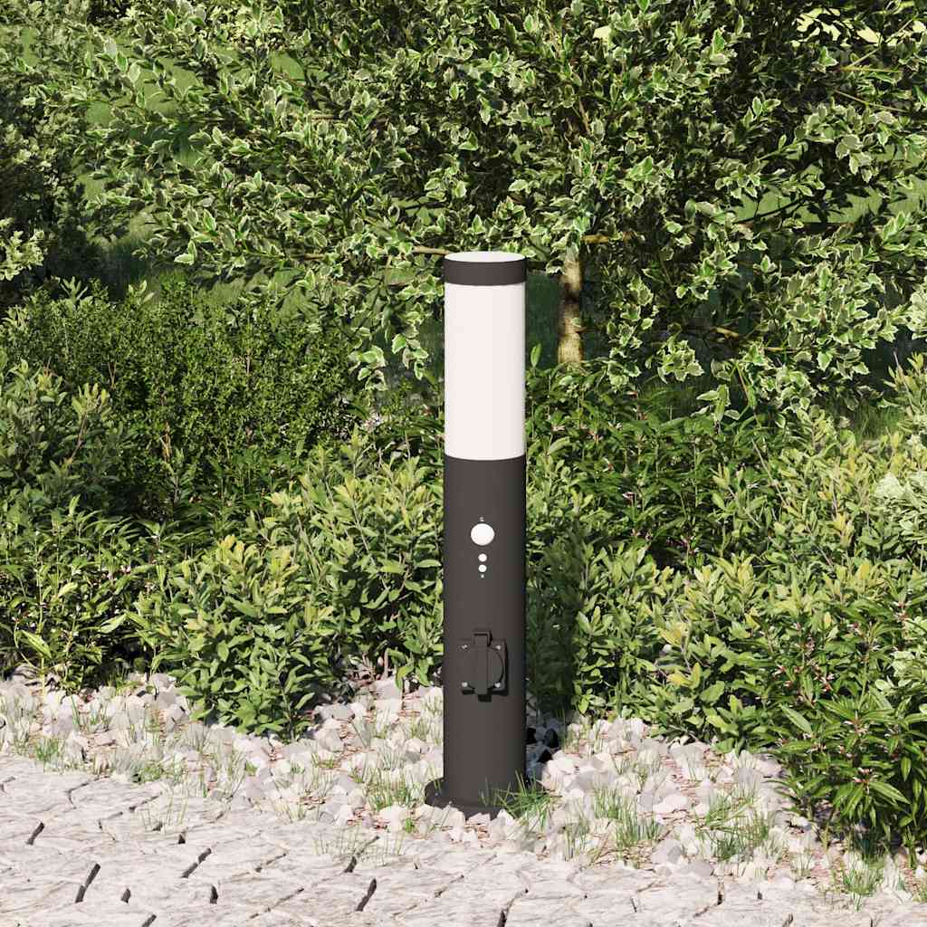 Bolderverlichting met sensor en stopcontact 50 cm roestvrij staal IP44 is nu te koop bij PeponiXL, paradijselijk wonen!