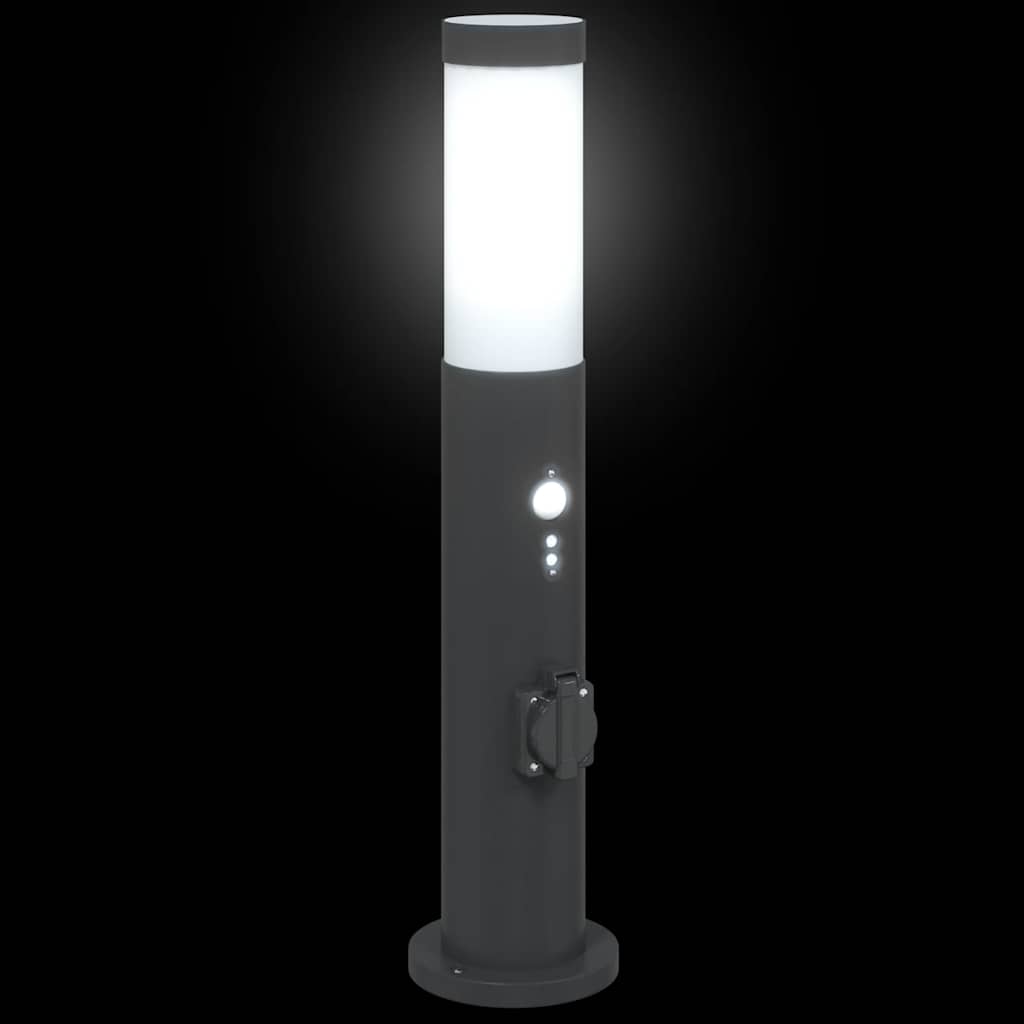 Bolderverlichting met sensor en stopcontact 50 cm roestvrij staal IP44 is nu te koop bij PeponiXL, paradijselijk wonen!