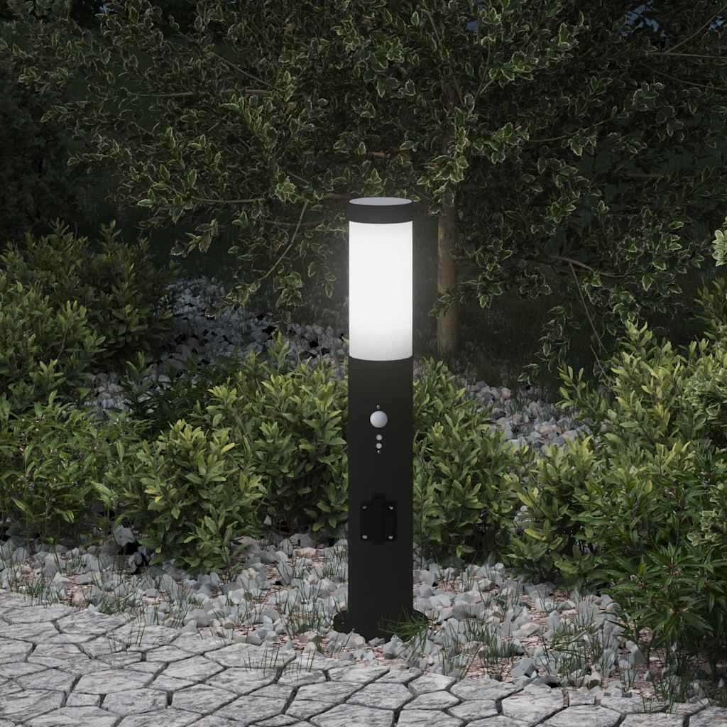 Bolderverlichting met sensor en stopcontact 50 cm roestvrij staal IP44 is nu te koop bij PeponiXL, paradijselijk wonen!