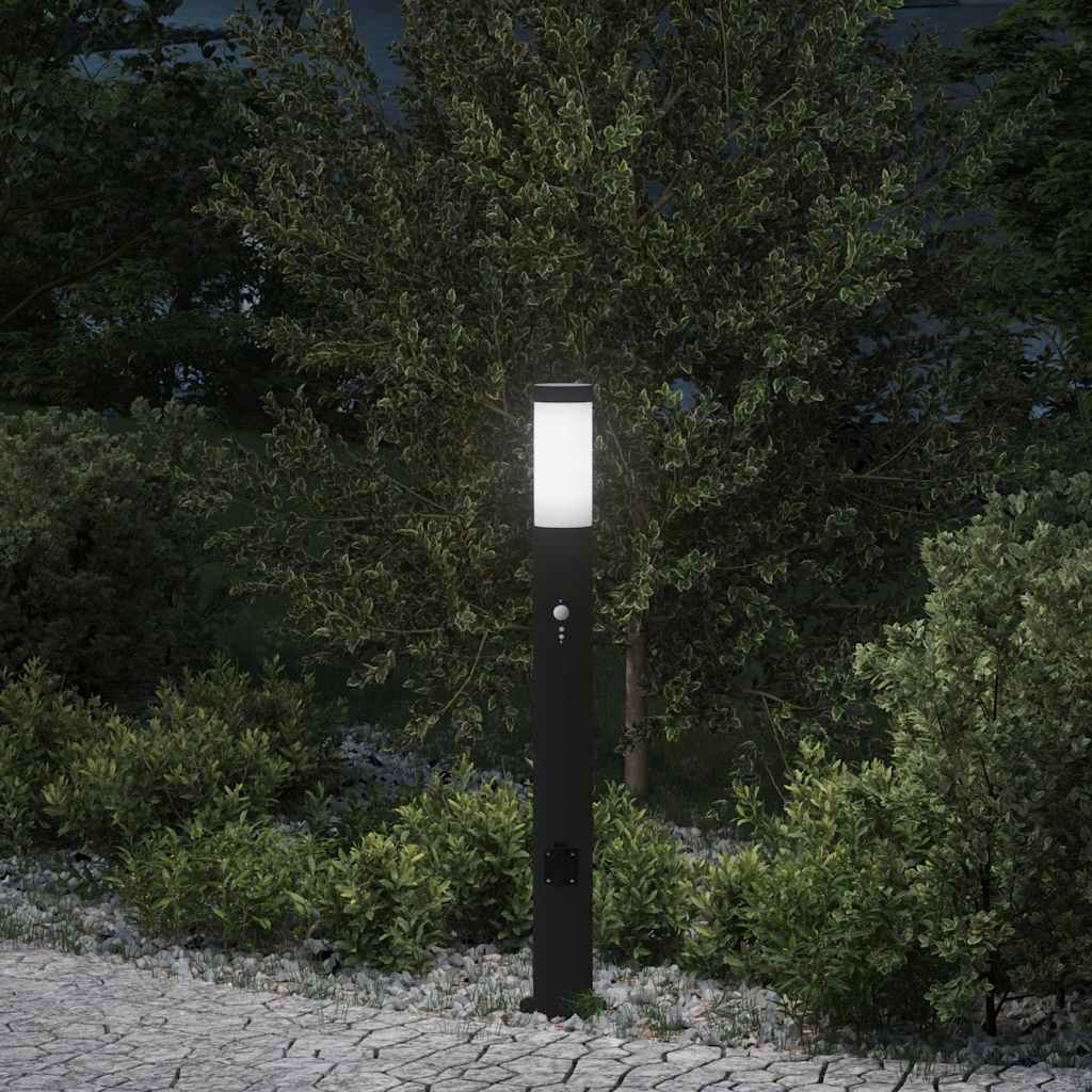 Bolderarmatuur met sensor en stopcontact 80 cm roestvrij staal IP44 is nu te koop bij PeponiXL, paradijselijk wonen!