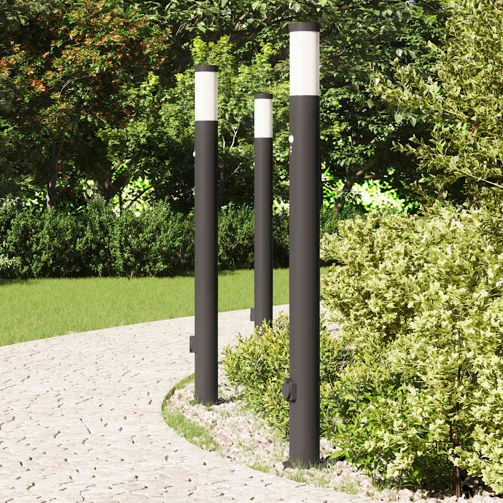 Bolderverlichting met sensor en stopcontact 3 stuks 110 cm roestvrij staal IP44 is nu te koop bij PeponiXL, paradijselijk wonen!