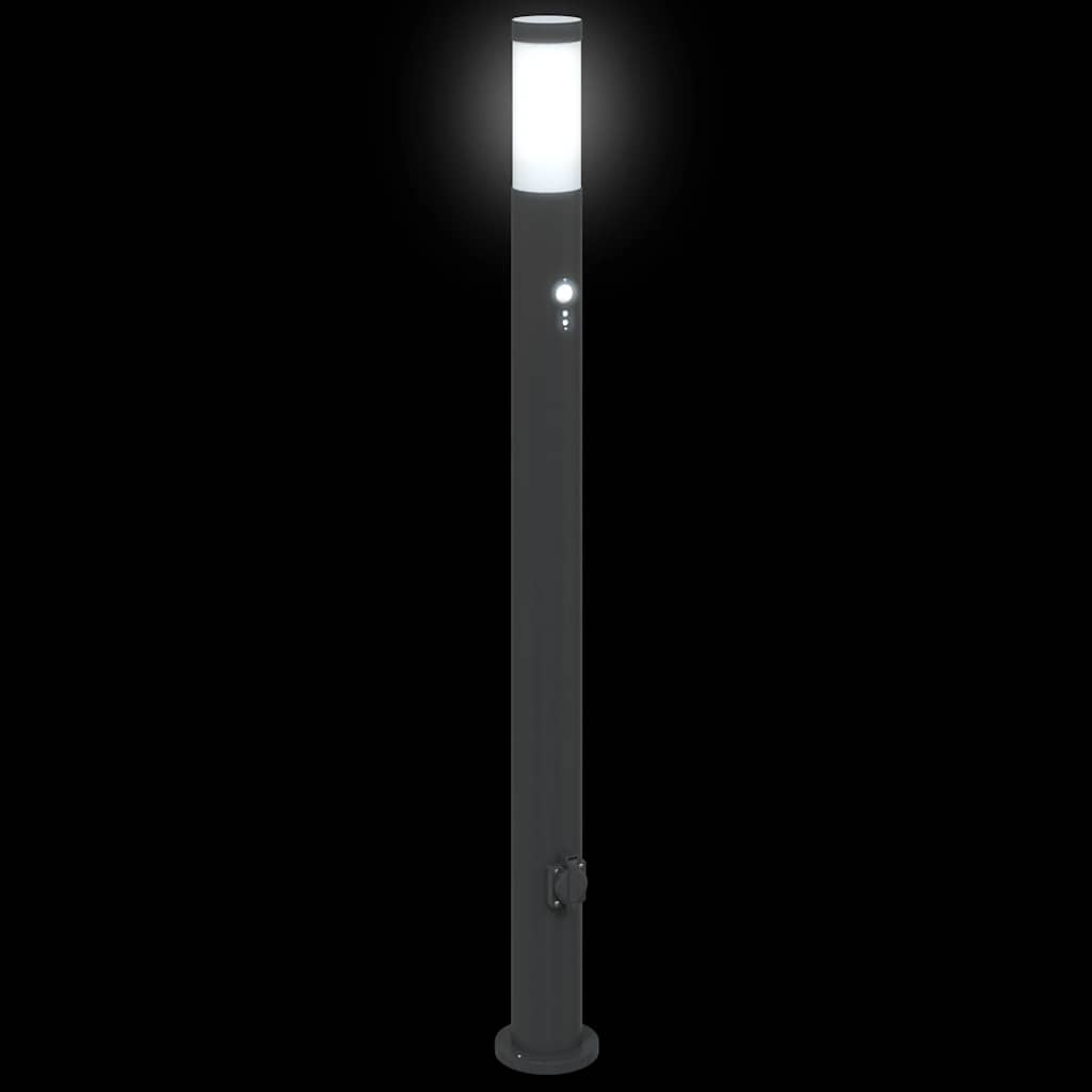 Bolderverlichting met sensor en stopcontact 3 stuks 110 cm roestvrij staal IP44 is nu te koop bij PeponiXL, paradijselijk wonen!
