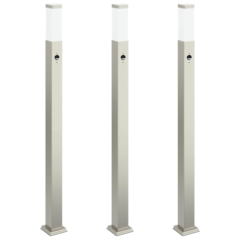 Bolderverlichting met sensor 3 stuks 110 cm RVS IP44 is nu te koop bij PeponiXL, paradijselijk wonen!