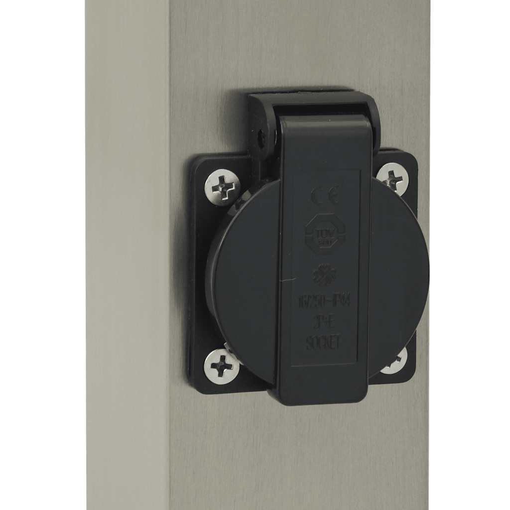 Bolderarmatuur met stopcontact 50 cm RVS IP44 is nu te koop bij PeponiXL, paradijselijk wonen!