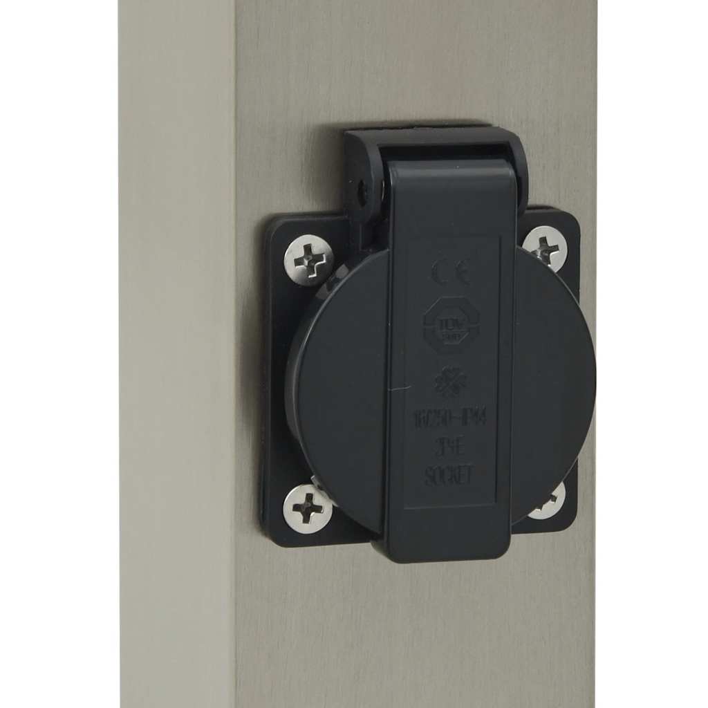 Bolderarmatuur met stopcontact 80 cm RVS IP44 is nu te koop bij PeponiXL, paradijselijk wonen!