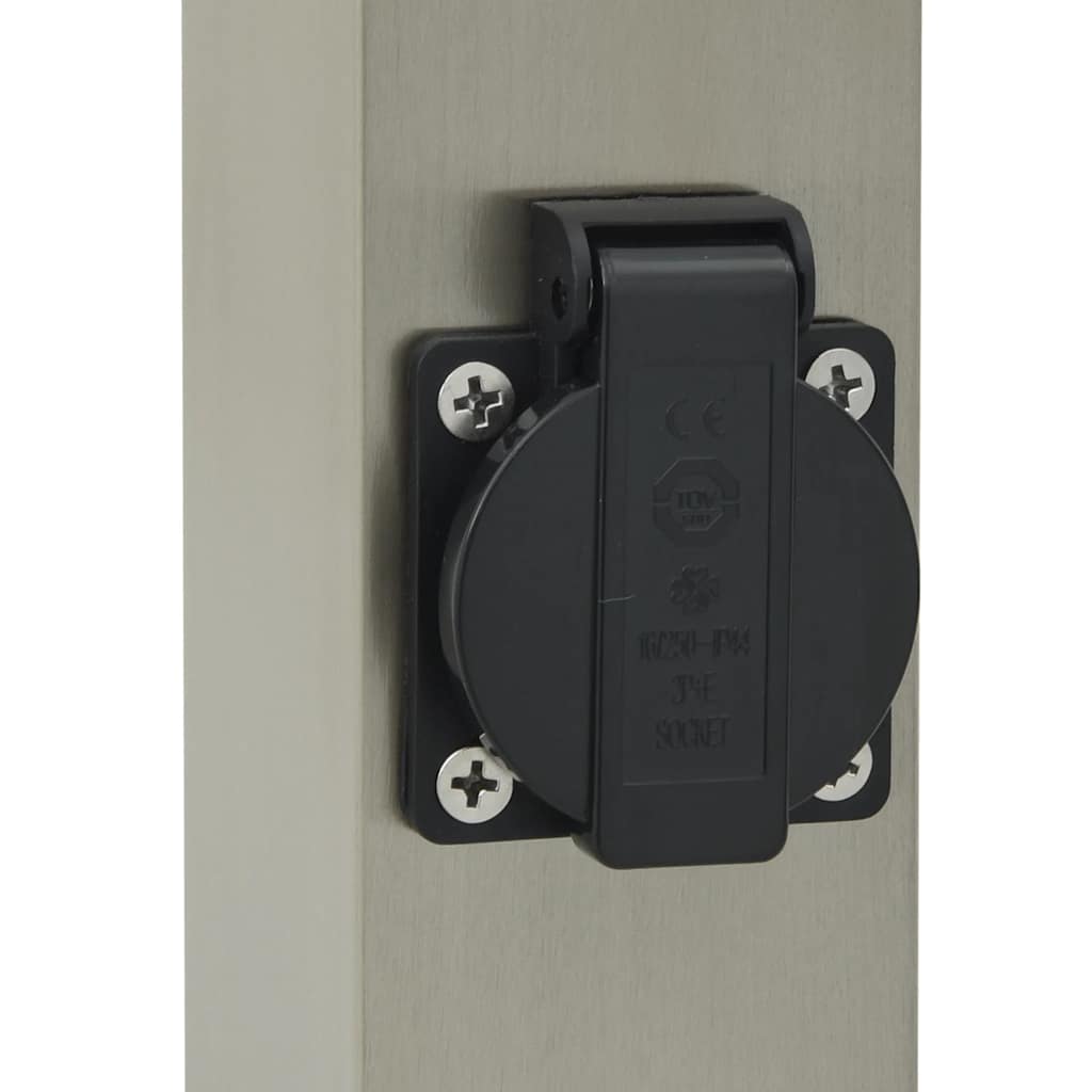 Bolderverlichting met stopcontact 3 stuks 80 cm RVS IP44 is nu te koop bij PeponiXL, paradijselijk wonen!