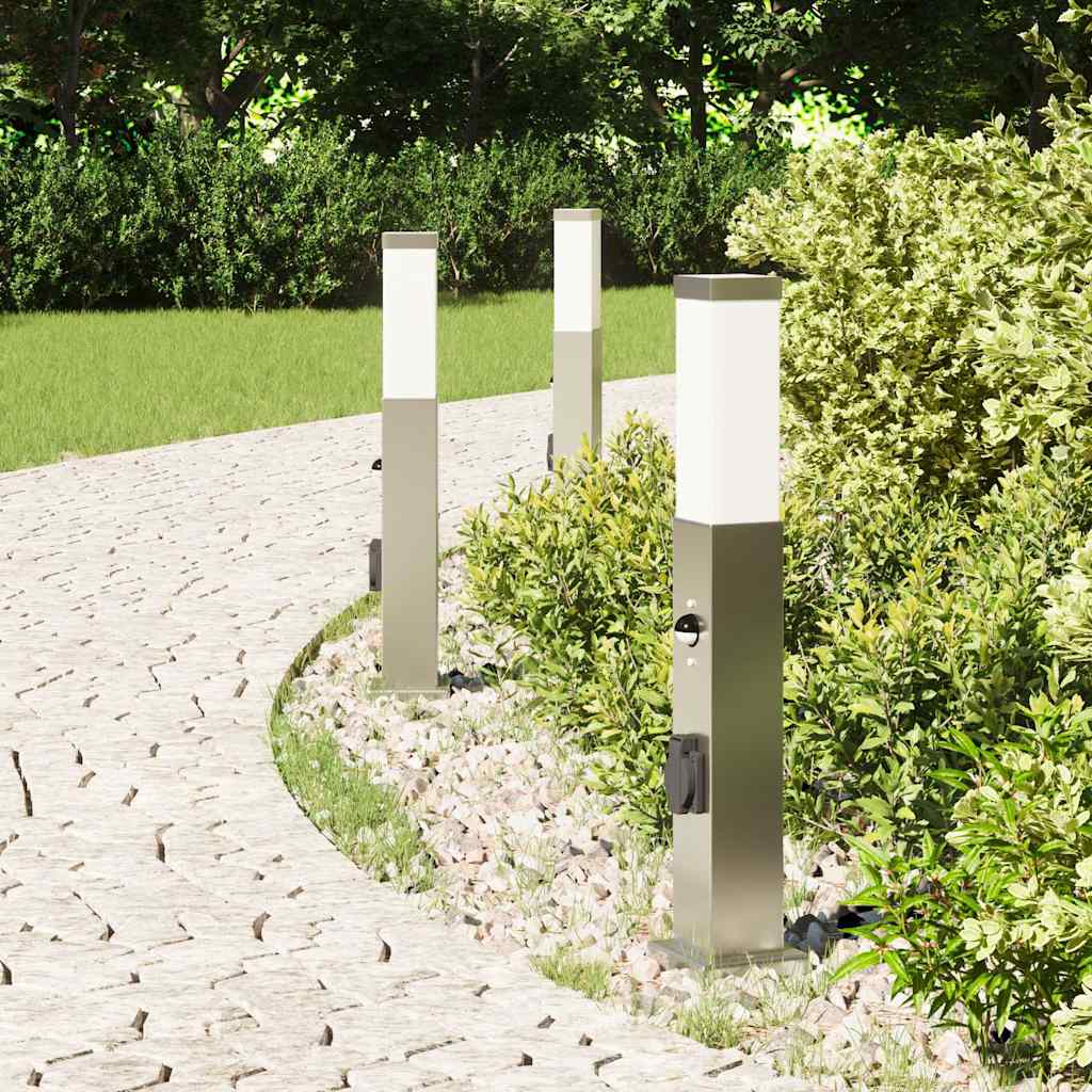 Bolderverlichting met sensor en stopcontact 3 stuks 50 cm roestvrij staal IP44 is nu te koop bij PeponiXL, paradijselijk wonen!