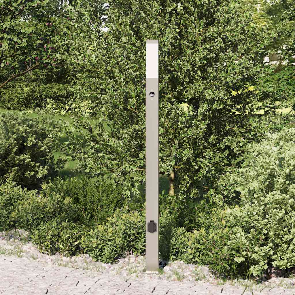 Bolderarmatuur met sensor en stopcontact 110 cm roestvrij staal IP44 is nu te koop bij PeponiXL, paradijselijk wonen!