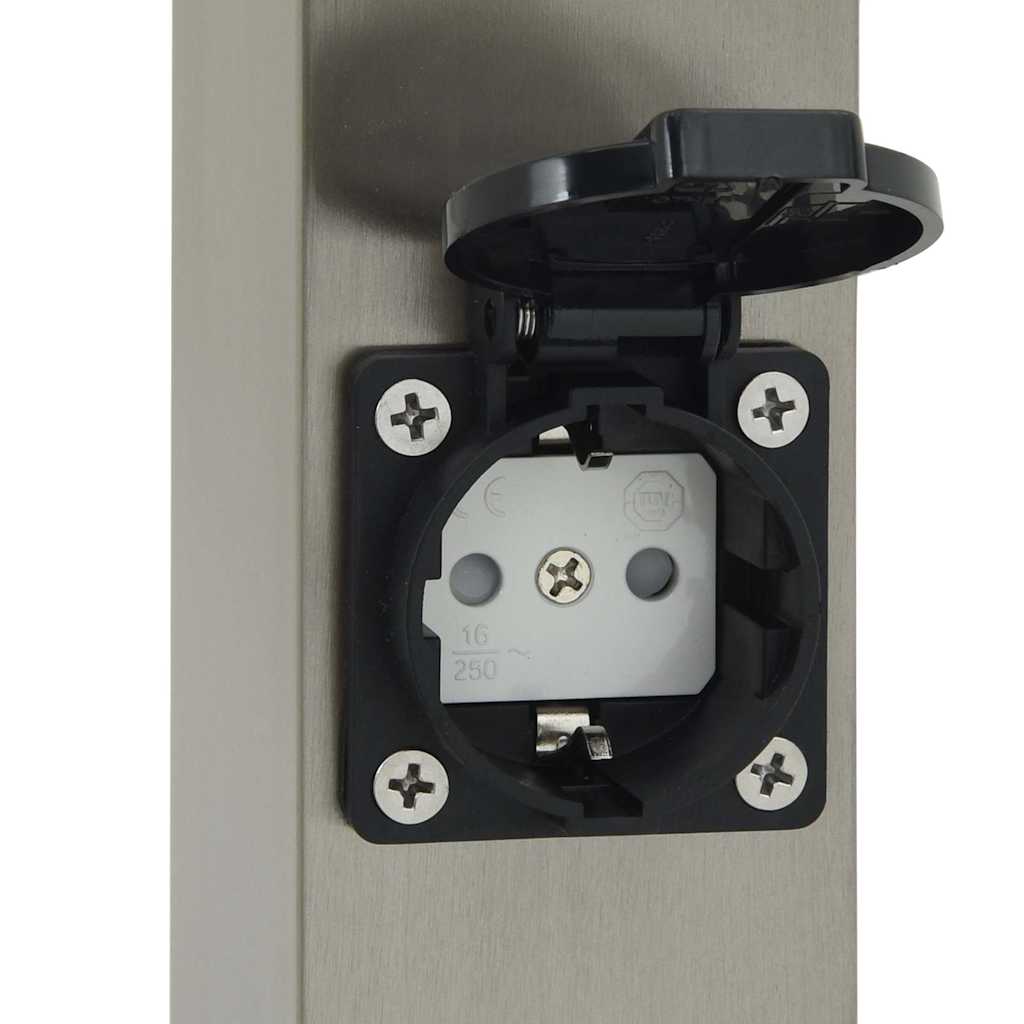 Bolderarmatuur met sensor en stopcontact 110 cm roestvrij staal IP44 is nu te koop bij PeponiXL, paradijselijk wonen!