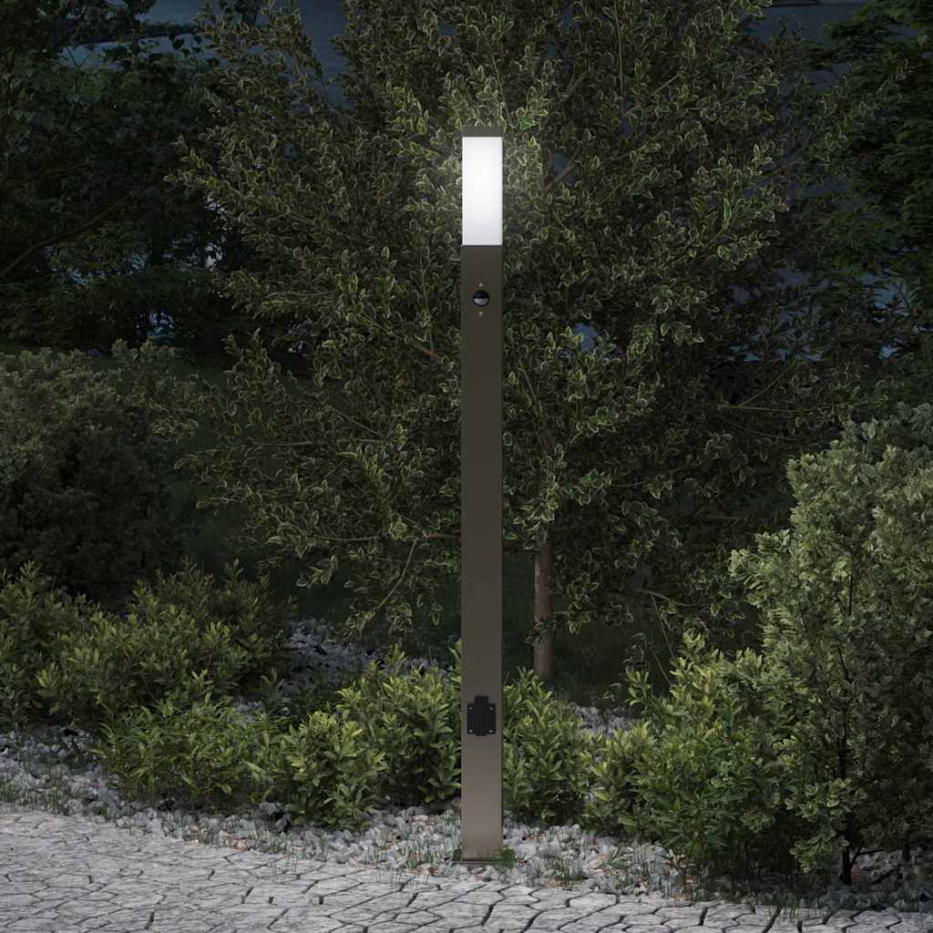 Bolderarmatuur met sensor en stopcontact 110 cm roestvrij staal IP44 is nu te koop bij PeponiXL, paradijselijk wonen!