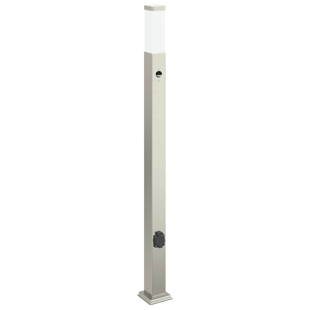 Bolderverlichting met sensor en stopcontact 3 stuks 110 cm roestvrij staal IP44 is nu te koop bij PeponiXL, paradijselijk wonen!