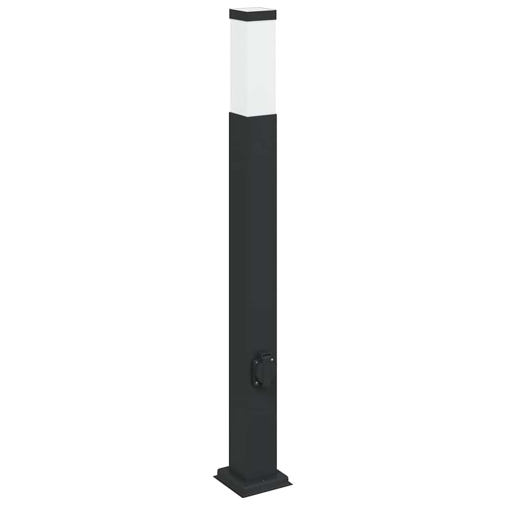 Bolderarmatuur met stopcontact 80 cm Zwart IP44 is nu te koop bij PeponiXL, paradijselijk wonen!