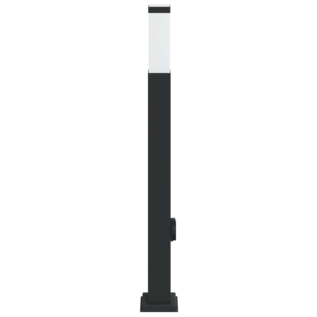 Bolderarmatuur met stopcontact 80 cm Zwart IP44 is nu te koop bij PeponiXL, paradijselijk wonen!