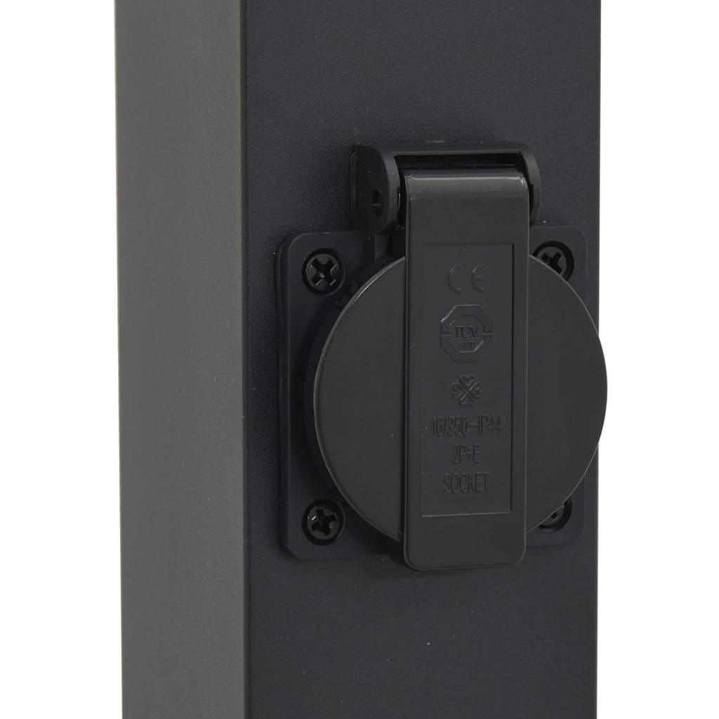 Bolderarmatuur met stopcontact 80 cm Zwart IP44 is nu te koop bij PeponiXL, paradijselijk wonen!