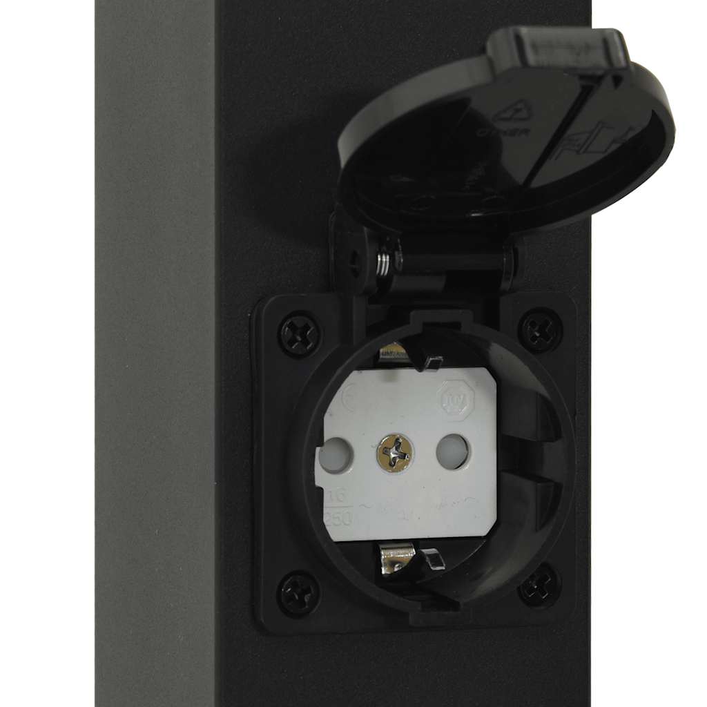 Bolderarmatuur met stopcontact 80 cm Zwart IP44 is nu te koop bij PeponiXL, paradijselijk wonen!