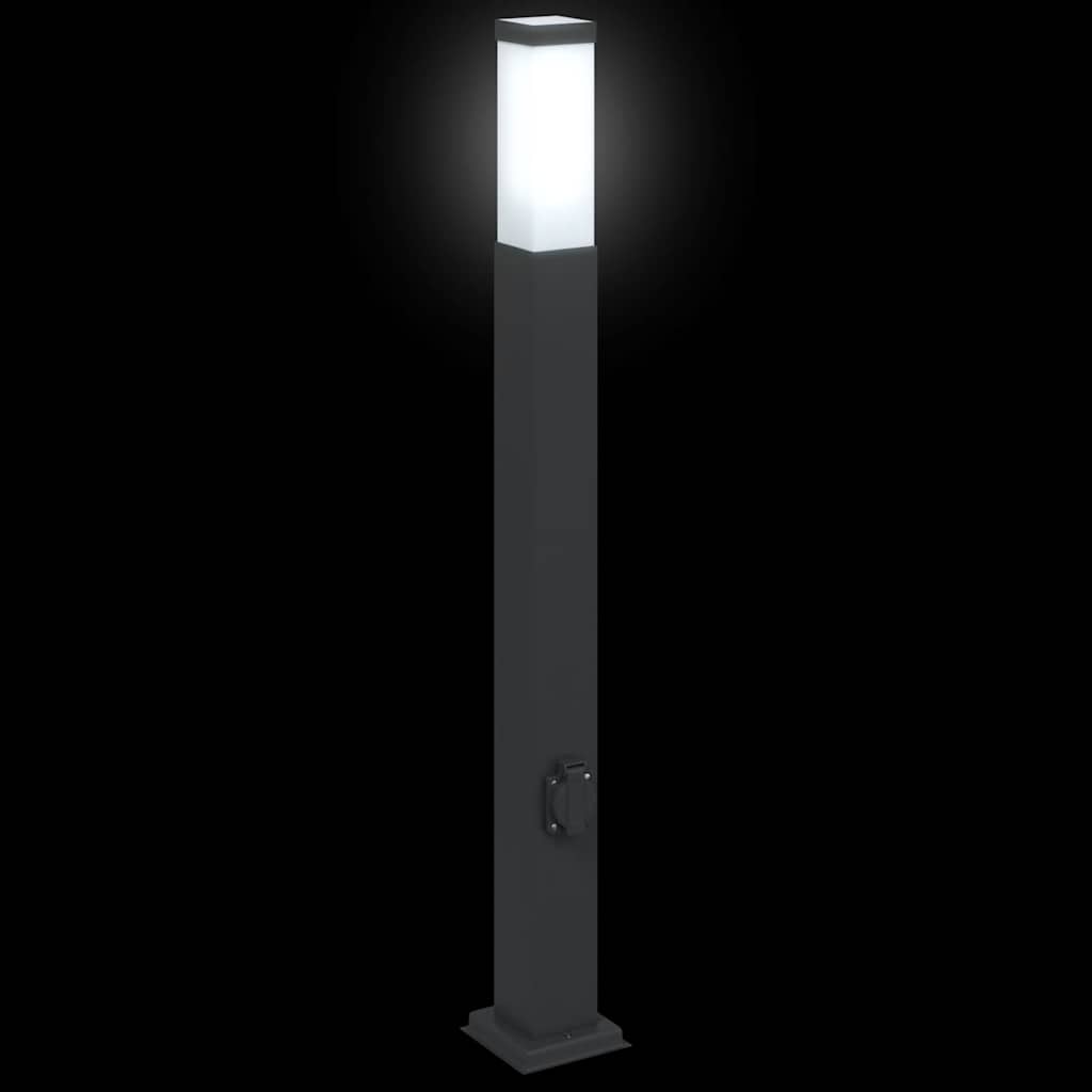 Bolderverlichting met stopcontact 3 stuks 80 cm Zwart IP44 is nu te koop bij PeponiXL, paradijselijk wonen!