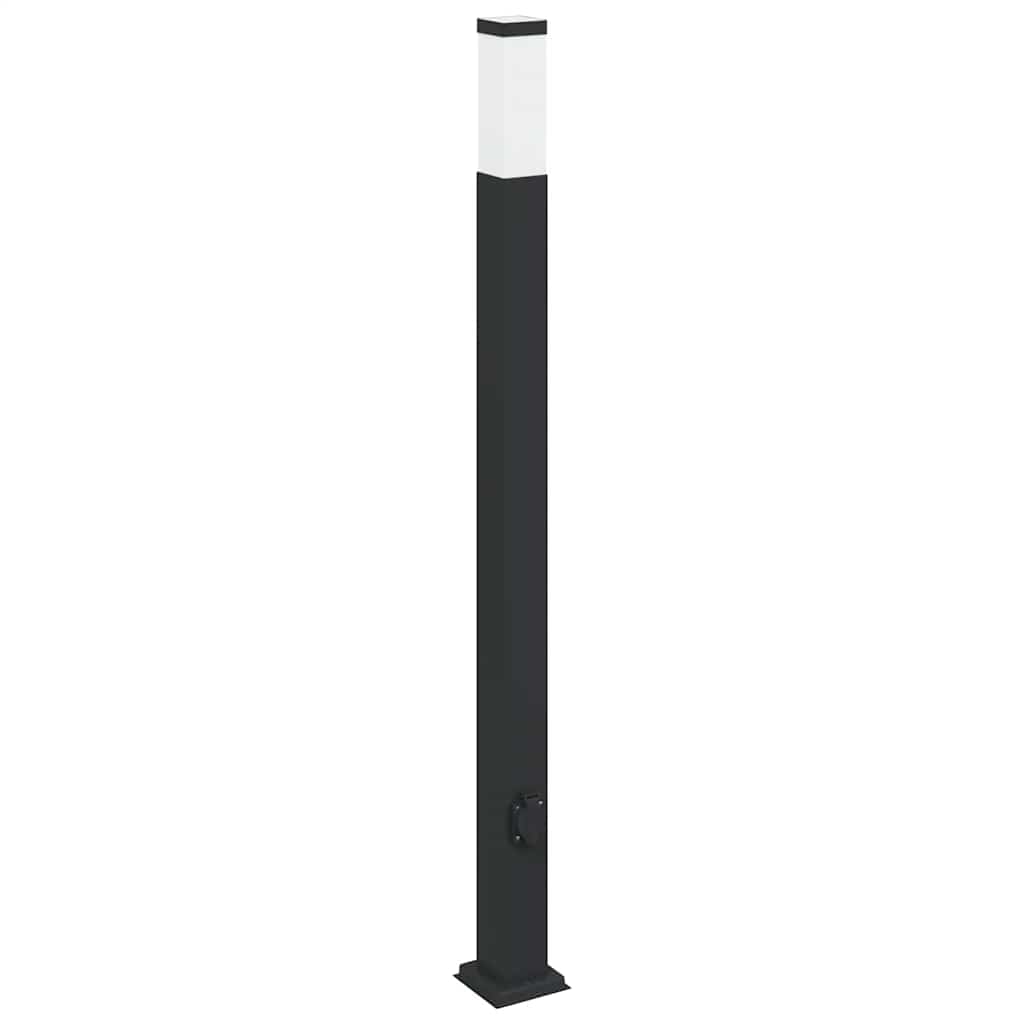 Bolderarmatuur met stopcontact 110 cm Zwart IP44 is nu te koop bij PeponiXL, paradijselijk wonen!