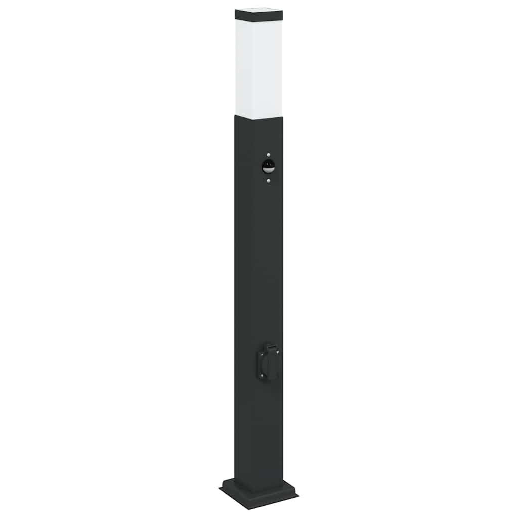 Bolderverlichting met sensor en stopcontact 3 stuks 80 cm zwart IP44 is nu te koop bij PeponiXL, paradijselijk wonen!