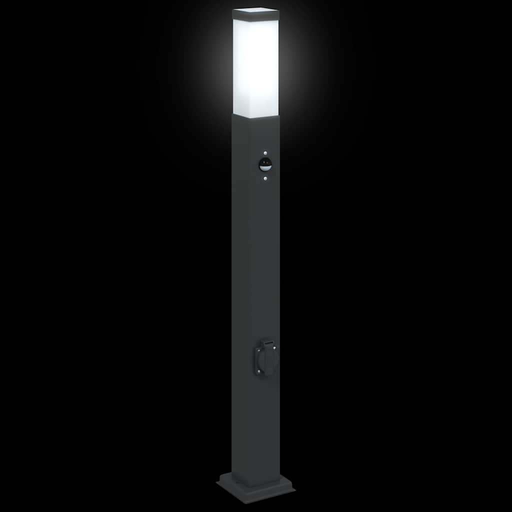 Bolderverlichting met sensor en stopcontact 3 stuks 80 cm zwart IP44 is nu te koop bij PeponiXL, paradijselijk wonen!