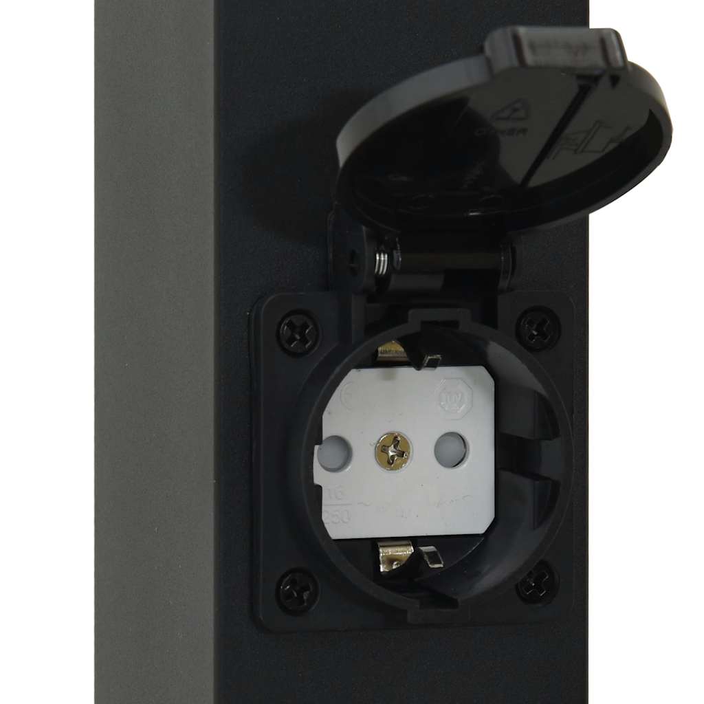 Bolderverlichting met sensor en stopcontact 3 stuks 80 cm zwart IP44 is nu te koop bij PeponiXL, paradijselijk wonen!