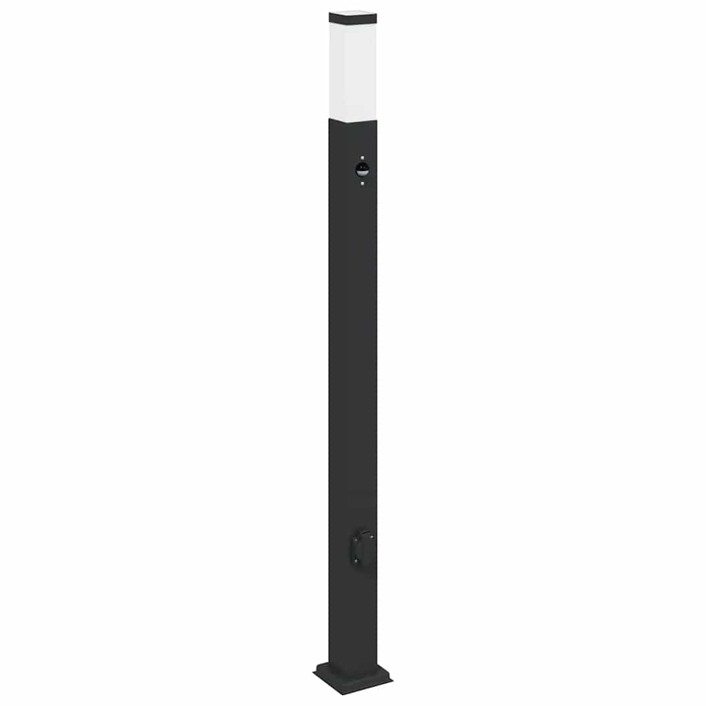 Bolderarmatuur met sensor en stopcontact 110 cm zwart IP44 is nu te koop bij PeponiXL, paradijselijk wonen!