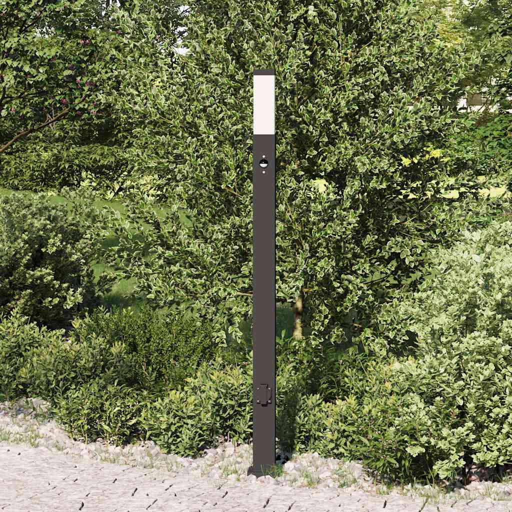 Bolderarmatuur met sensor en stopcontact 110 cm zwart IP44 is nu te koop bij PeponiXL, paradijselijk wonen!