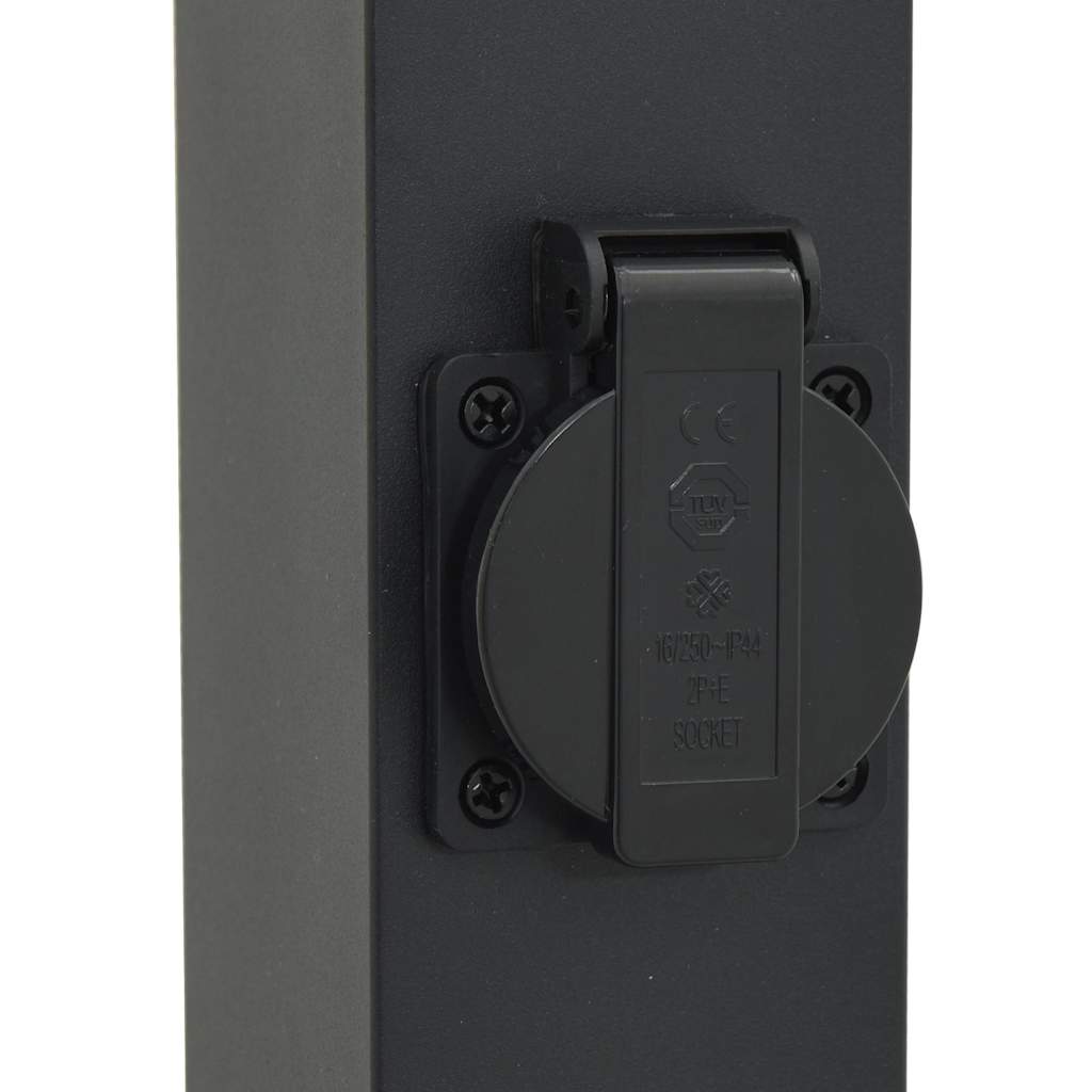 Bolderarmatuur met sensor en stopcontact 110 cm zwart IP44 is nu te koop bij PeponiXL, paradijselijk wonen!